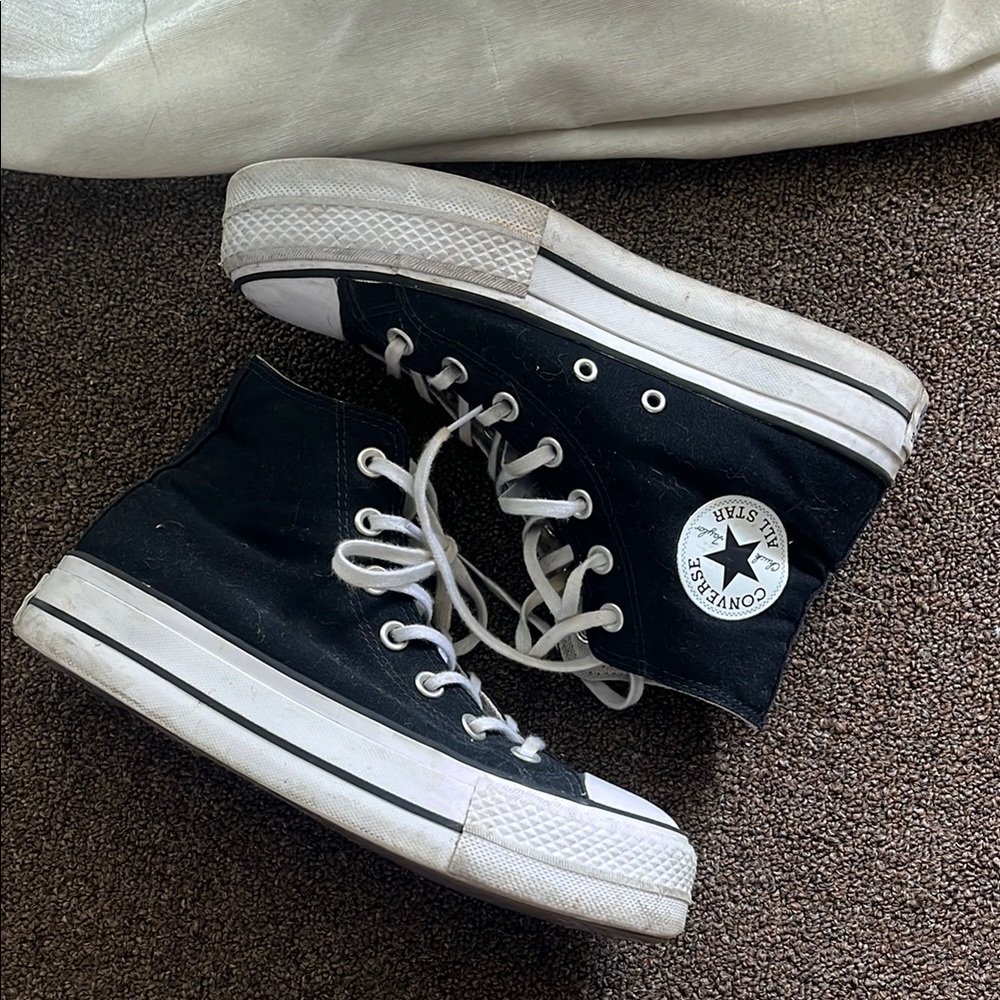 Platform Converse Black High-Top Sneakers